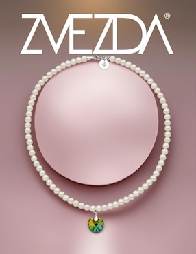 Collar y pulsera de corazón Zvezda Éclair de plata P925 cristal