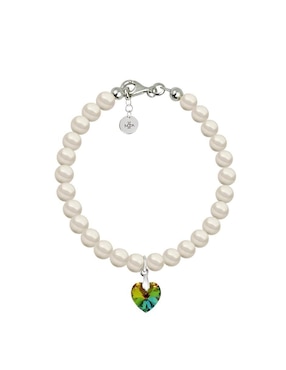 Collar y pulsera de corazón Zvezda Éclair de plata P925 cristal