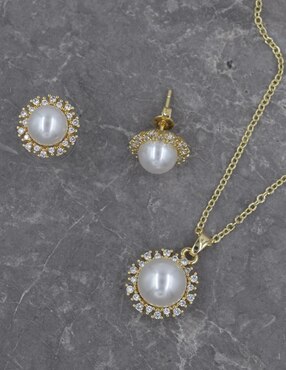 Aretes y collar de sol Arette zirconia