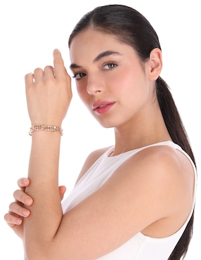 Pulsera Anne Klein con cristal One-Of-A-Kind con acabado brillante