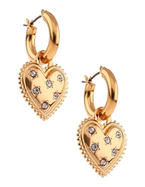 Aretes de corazón Nine West con acabado brillante