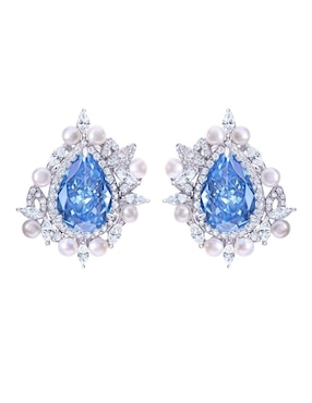 Broqueles de gota Gladkova Joyería de plata P925 con acabado pavé topacio