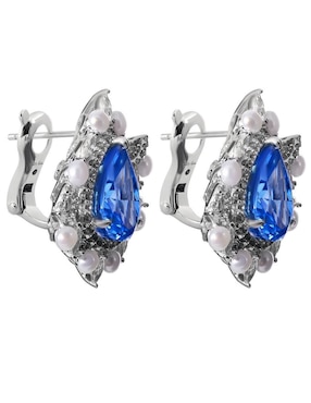 Broqueles de gota Gladkova Joyería de plata P925 con acabado pavé topacio