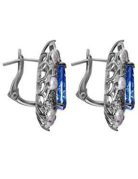 Broqueles de gota Gladkova Joyería de plata P925 con acabado pavé topacio