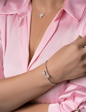 Brazalete Gladkova Joyería de plata P925 con acabado pavé