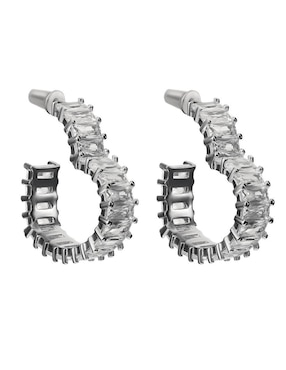 Aretes cortos de corazón Gladkova Joyería de plata P925 con acabado brillante zirconia