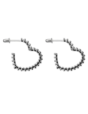 Aretes cortos de corazón Gladkova Joyería de plata P925 con acabado brillante zirconia