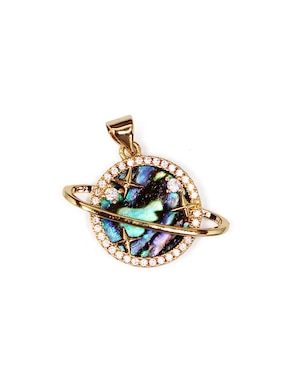Collar con dije de saturno Moon de oro laminado 10 K