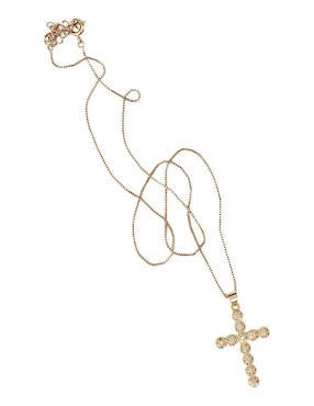 Collar con dije de cruz Moon de oro laminado 10 K