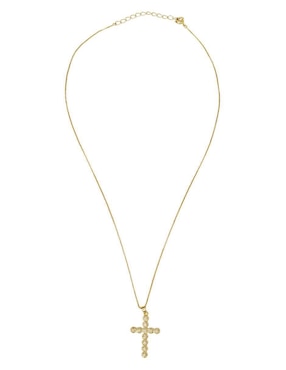 Collar con dije de cruz Moon de oro laminado 10 K