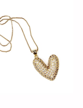 Collar con dije de corazón Moon de oro laminado 10 K