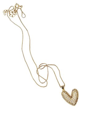 Collar con dije de corazón Moon de oro laminado 10 K