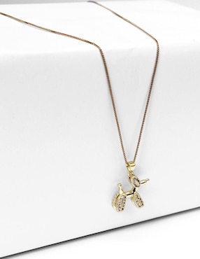 Collar con dije de perro Moon de oro laminado 10 K