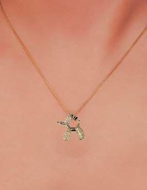 Collar con dije de perro Moon de oro laminado 10 K