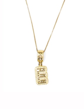 Collar con dije de letra e Moon de oro laminado 10 K