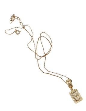 Collar con dije de letra e Moon de oro laminado 10 K