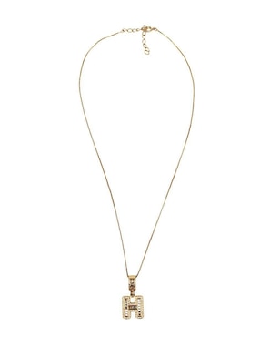 Collar con dije de letra h Moon de oro laminado 10 K