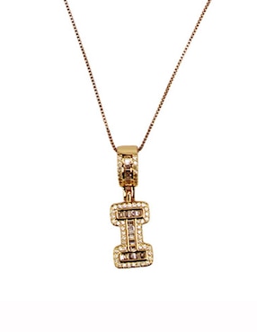 Collar con dije de letra i Moon de oro laminado 10 K
