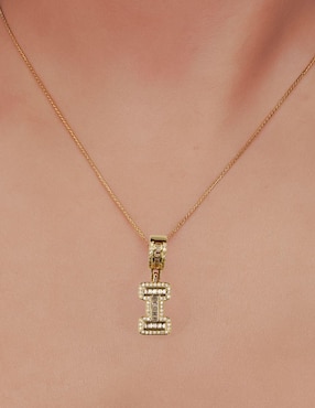 Collar con dije de letra i Moon de oro laminado 10 K