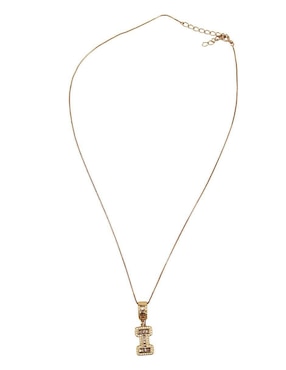 Collar con dije de letra i Moon de oro laminado 10 K