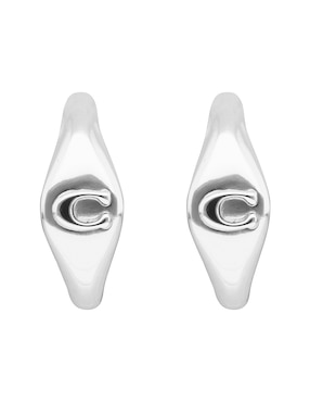 Aretes de círculo Coach con acabado pulido