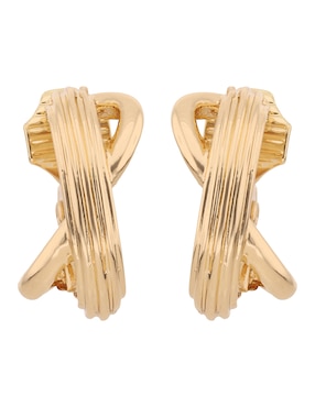 Aretes corto entrelazado Anne Klein Versatile Wear con acabado brillante