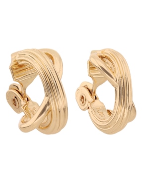 Aretes corto entrelazado Anne Klein Versatile Wear con acabado brillante