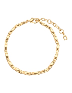 Pulsera Coach 9.1 Beveled C Link con acabado brillante