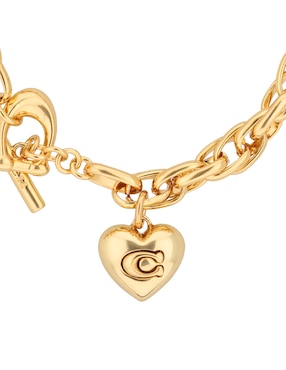 Pulsera Coach 11.1 Brushed Charming Charms con acabado brillante