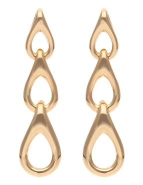 Aretes largos Anne Klein Leo's Links con acabado brillante