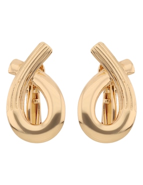 Aretes corto entrelazado Anne Klein Versatile Wear con acabado brillante