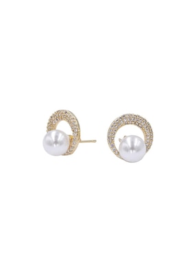 Aretes y collar de esfera Arette perla