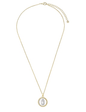 Collar Virgen de Guadalupe ovalado Carmela Mía Religiosos de baño de oro 14 K