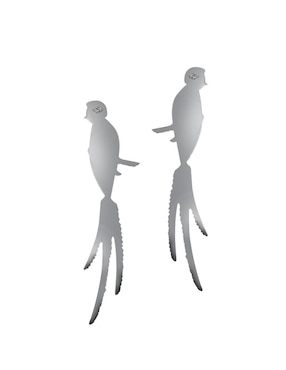 Aretes largos de pájaro Enrique Garcia de plata P925 con acabado brillante