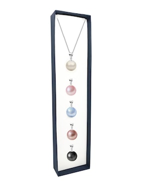 Set collar Zvezda Éclair de plata P925 perla de cristal