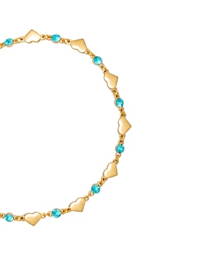 Pulsera Mossimo con cristal Chatón Turquesa con acabado pulido