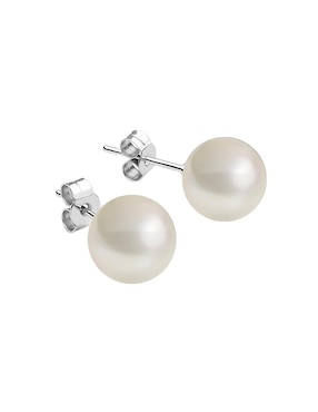 Set de broqueles Zvezda Éclair de plata P925 con acabado brillante perla de cristal