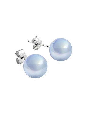 Set de broqueles Zvezda Éclair de plata P925 con acabado brillante perla de cristal