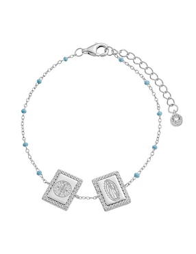 Pulsera Carmela Mía14 k Religiosos con acabado baño de oro blanco