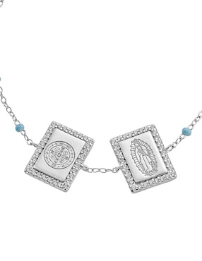 Pulsera Carmela Mía14 k Religiosos con acabado baño de oro blanco