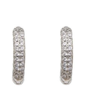 Huggies Carré de plata P 925 con acabado pavé zirconia