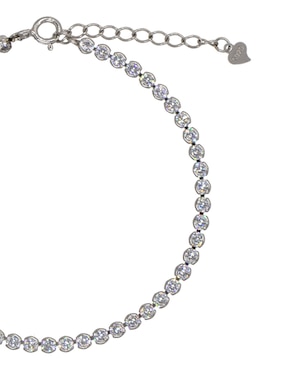 Pulsera Carré de plata P925 con acabado baño rodio