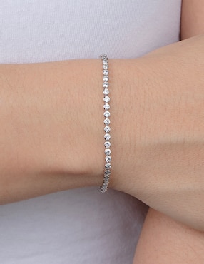 Pulsera Carré de plata P925 con acabado baño rodio