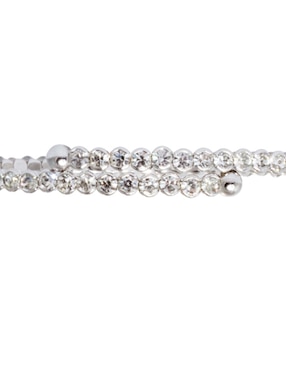 Pulsera Mossimo con zirconia Cup Chain con acabado baño rodio