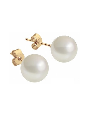 Set de broqueles Zvezda Éclair con acabado baño de oro perla de cristal