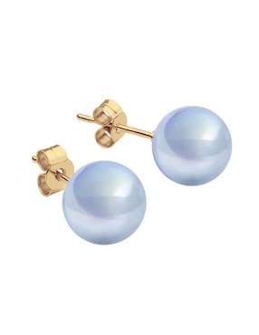 Set de broqueles Zvezda Éclair con acabado baño de oro perla de cristal