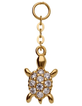 Charm de tortuga Joyerías Bizzarro de oro 14 K zirconia