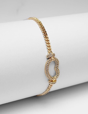 Pulsera Moon de oro laminado 8 k con acabado brillante