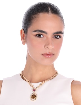 Collar con dije ovalado Anne Klein Creative Charm