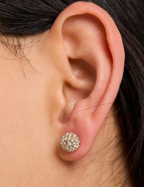Set de aretes circulares Nine West con acabado brillante zirconia